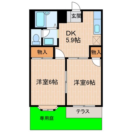 柳町 徒歩3分 1階の物件間取画像